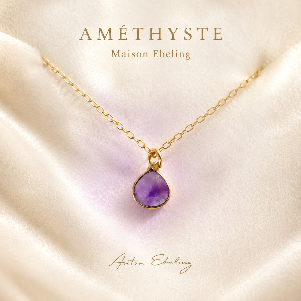 Collier améthyste doré